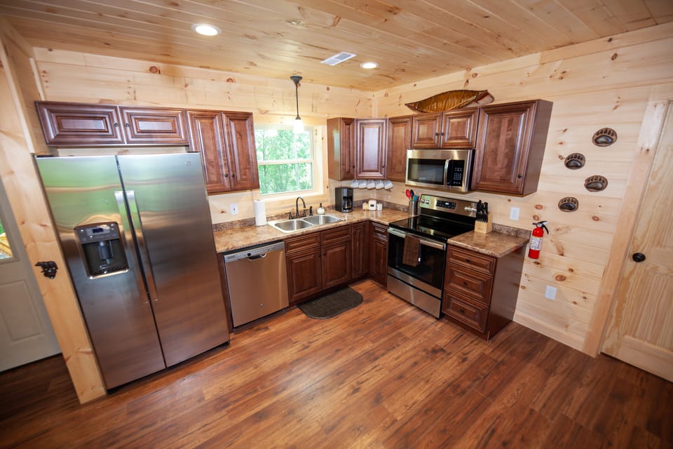 The kitchen is fully stocked.