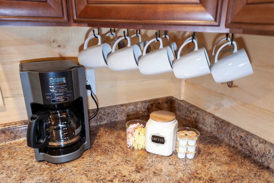 Coffee, cream, and sugar are provded.