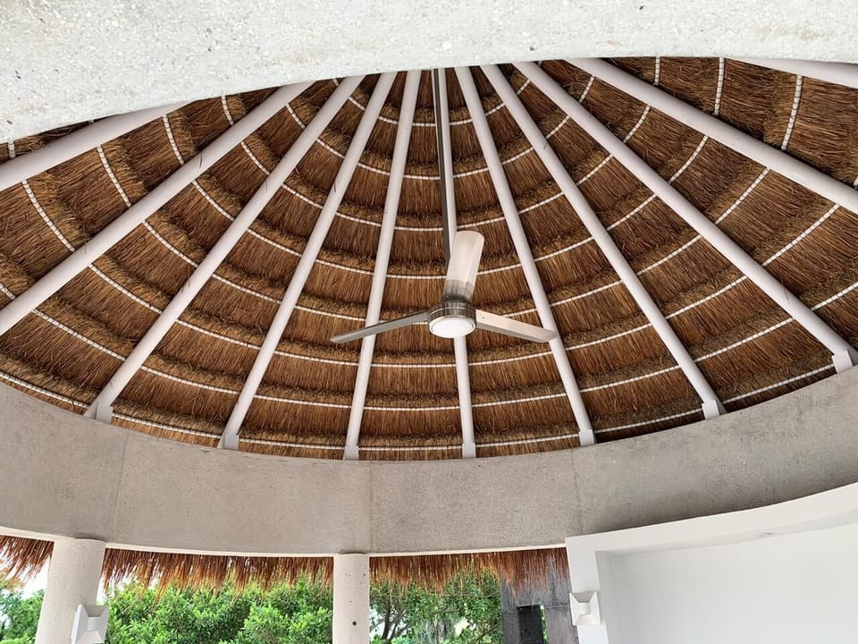 Roof top palapa.  Overlooking the city and cruise ships. 