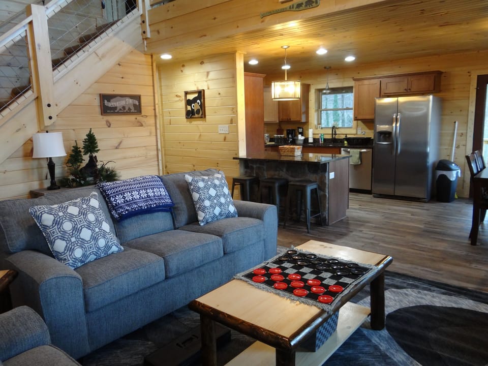 Enjoy a game of checkers while relaxing in the family room