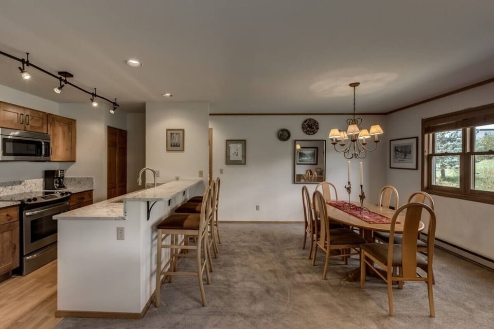 dining and kitchen area near the living room- all open space