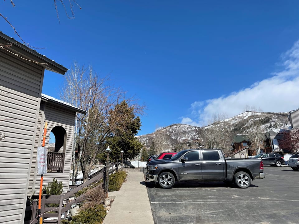 Outside front view and parking
