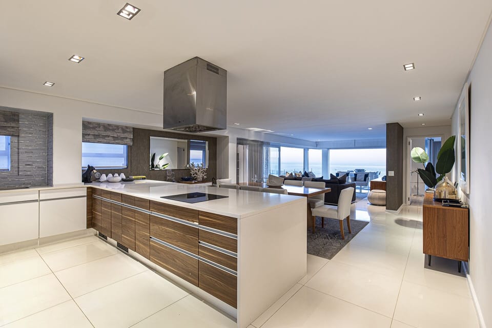 Clifton YOLO Spaces Clifton Beachfront Penthouse | Private kitchen | Full-size fridge, microwave, oven, stovetop