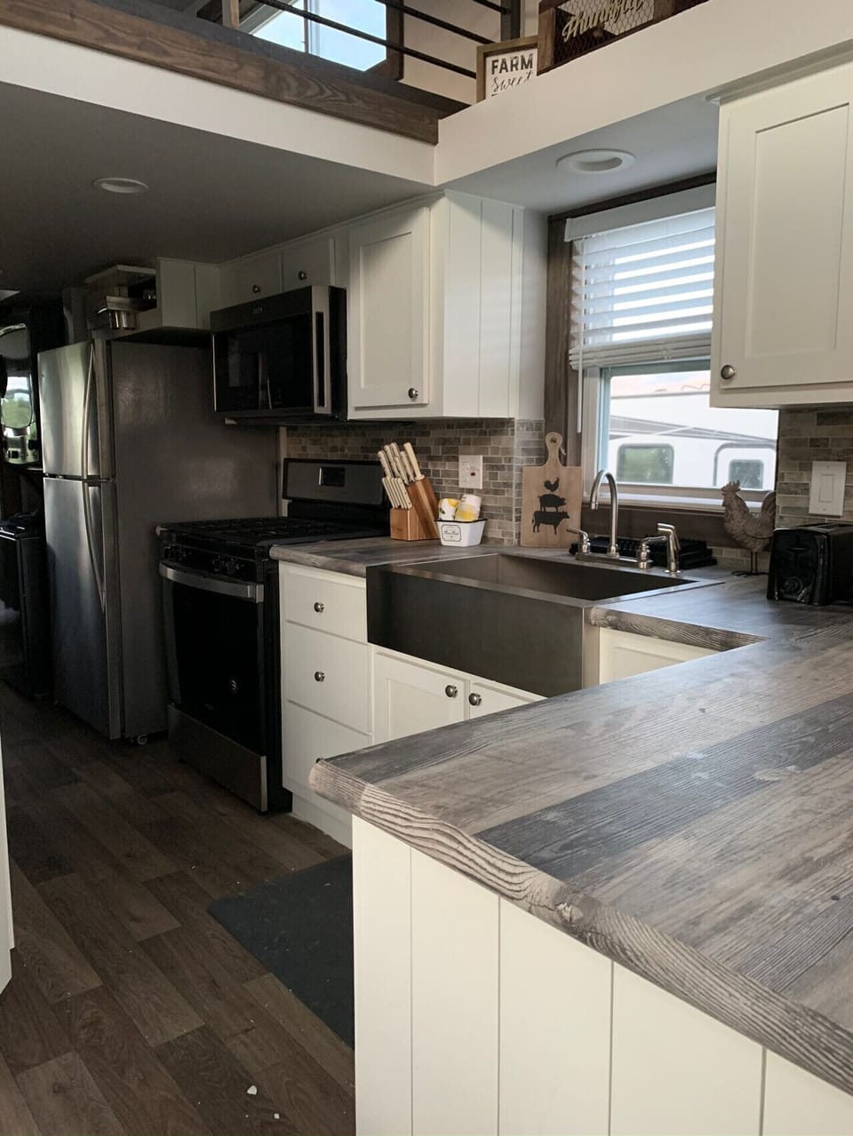Kitchen space in the tiny house