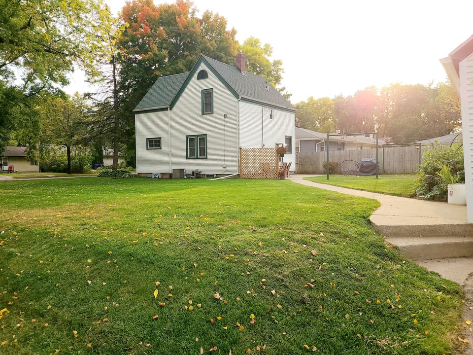 Home on a cornered double lot 