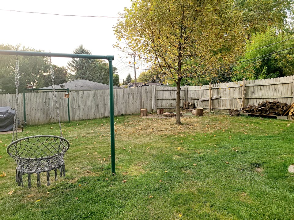 Spacious backyard