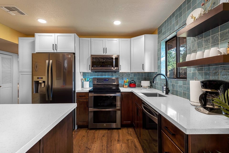 Make a full breakfast spread in the fully equipped kitchen to start your day off right