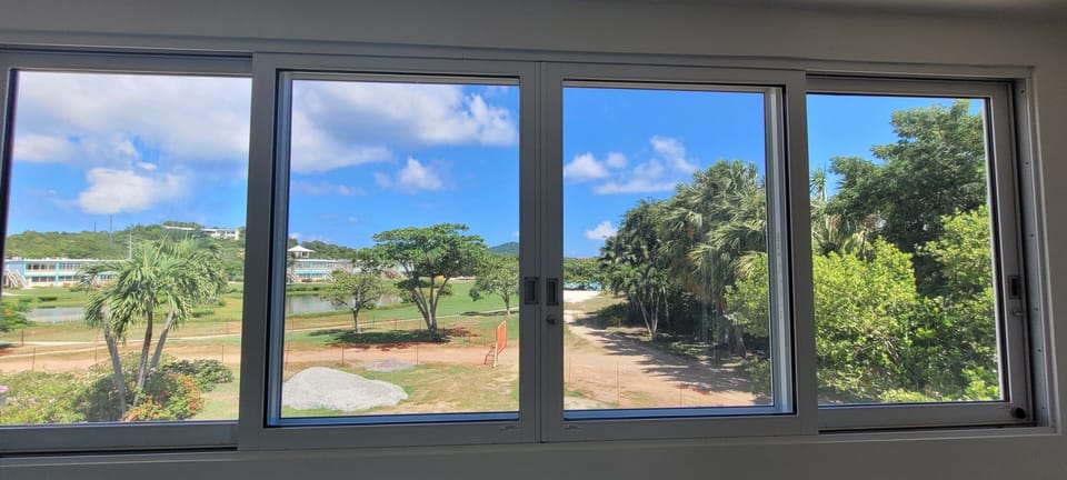 View of beach from condo