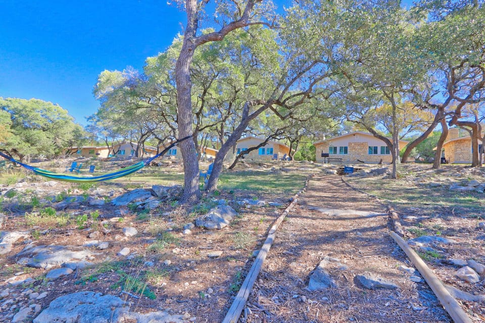 View on path looking back toward the rear of the cabins at Millie's.