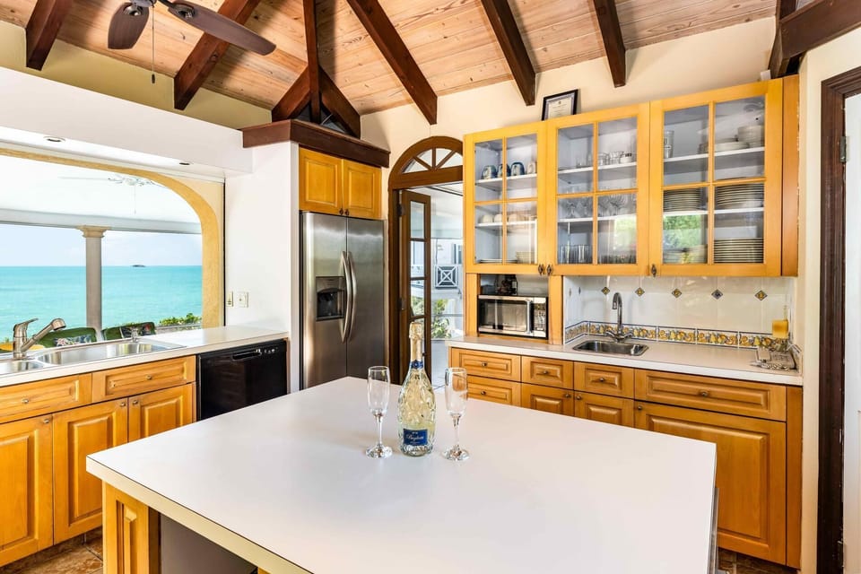 The perfect ocean view from the kitchen.