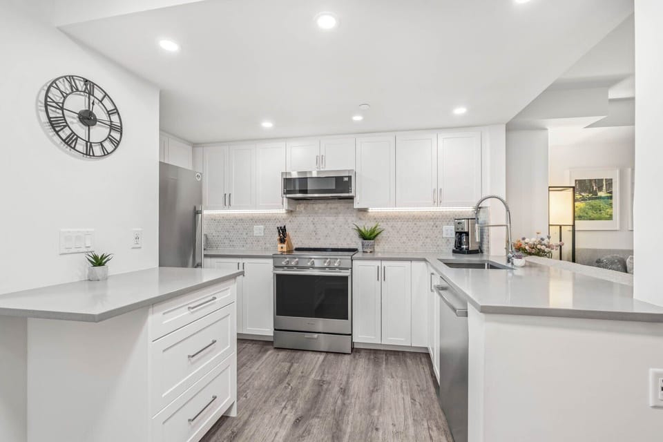 Fully equipped with brand-new appliances for all your cooking needs.