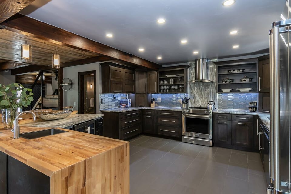 The modern open kitchen is built for the chef in your group