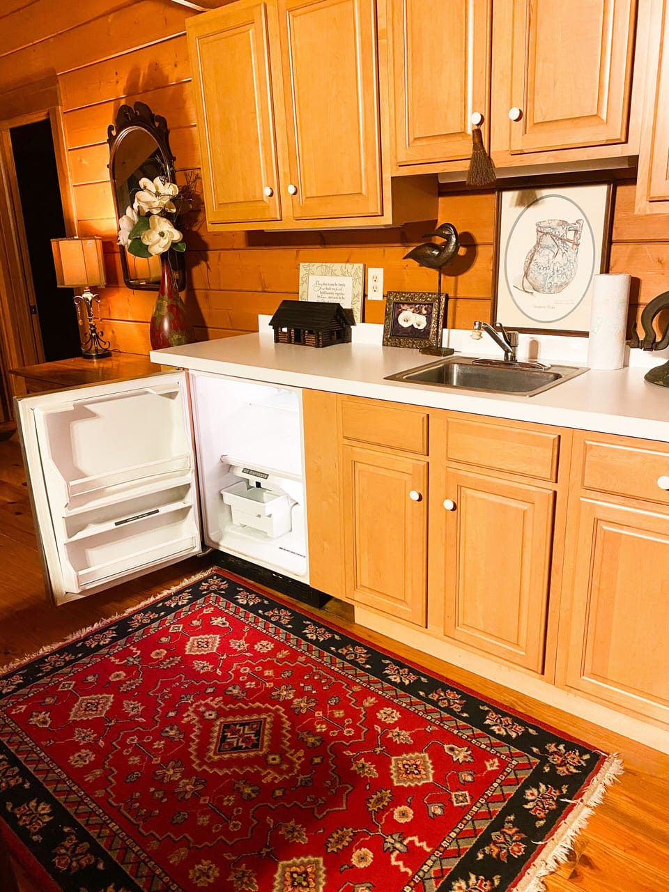 Upstairs loft Kitchenette with mini fridge, coffee maker and essentials