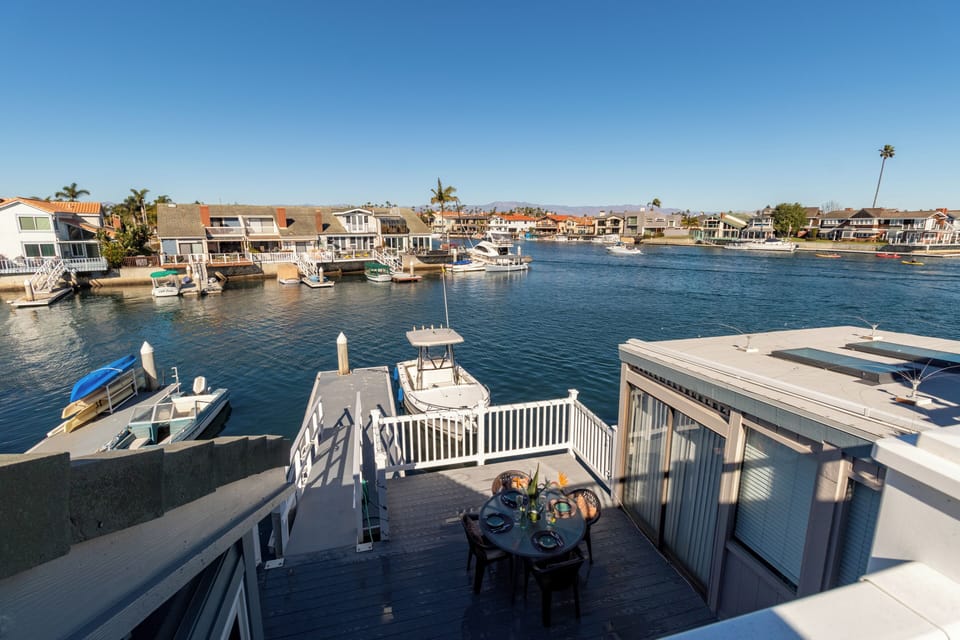 Deck and private dock. 
Boat not included. Electric boats can be rented.