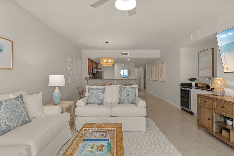Relax in your bright, open living space with coastal touches and thoughtful furnishings that make you feel instantly at home.