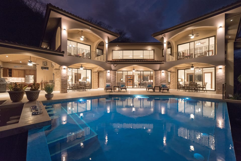 Outdoor pool & living area