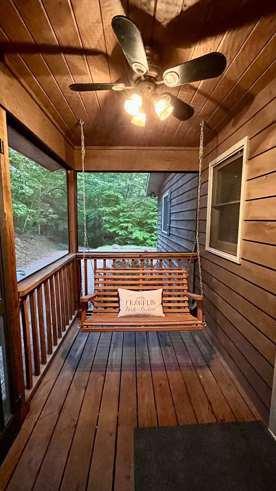 Snuggle up on the porch swing to enjoy a book, cup of coffee or glass of wine.