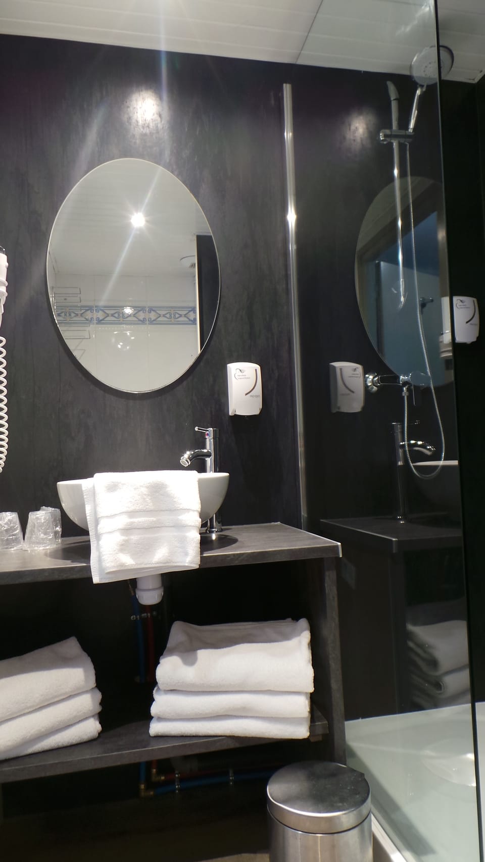 Free toiletries, hair dryer, towels, soap