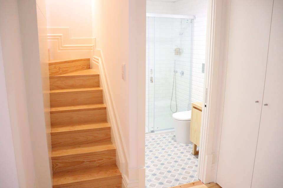Bathroom and stairs for the second floor. 