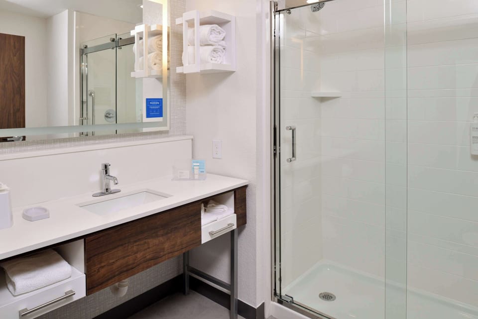 One king bed non smoking | Bathroom shower