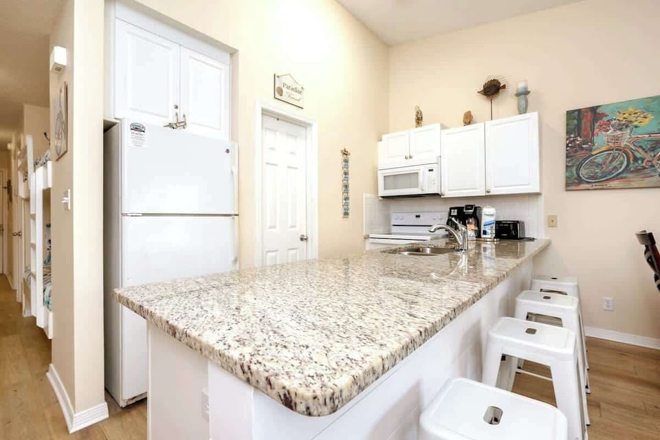 Our kitchen area is an open concept to the living room.