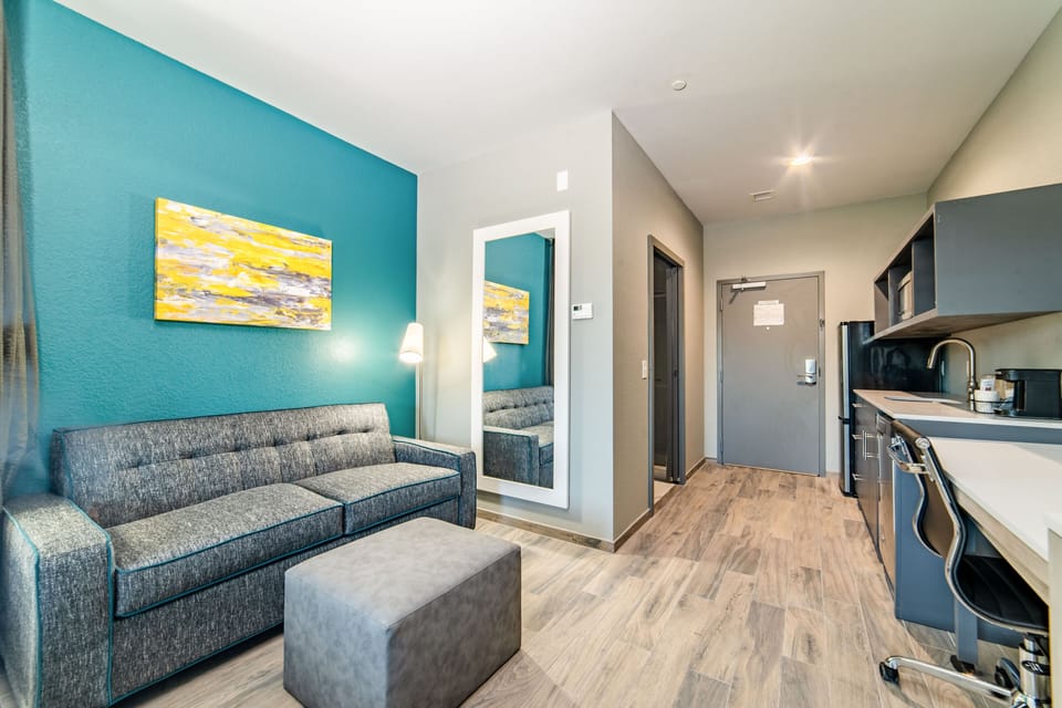 Suite, 1 King Bed with Sofa bed, Kitchenette | 1 bedroom, down comforters, desk, cribs/infant beds