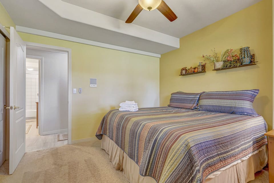 Basement bedroom with a King