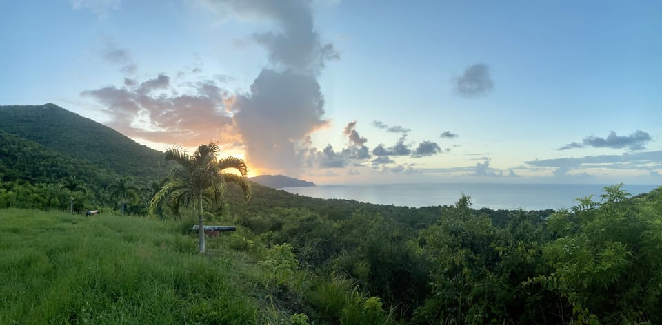 Sunset view from the top of the hiking trail located on site.