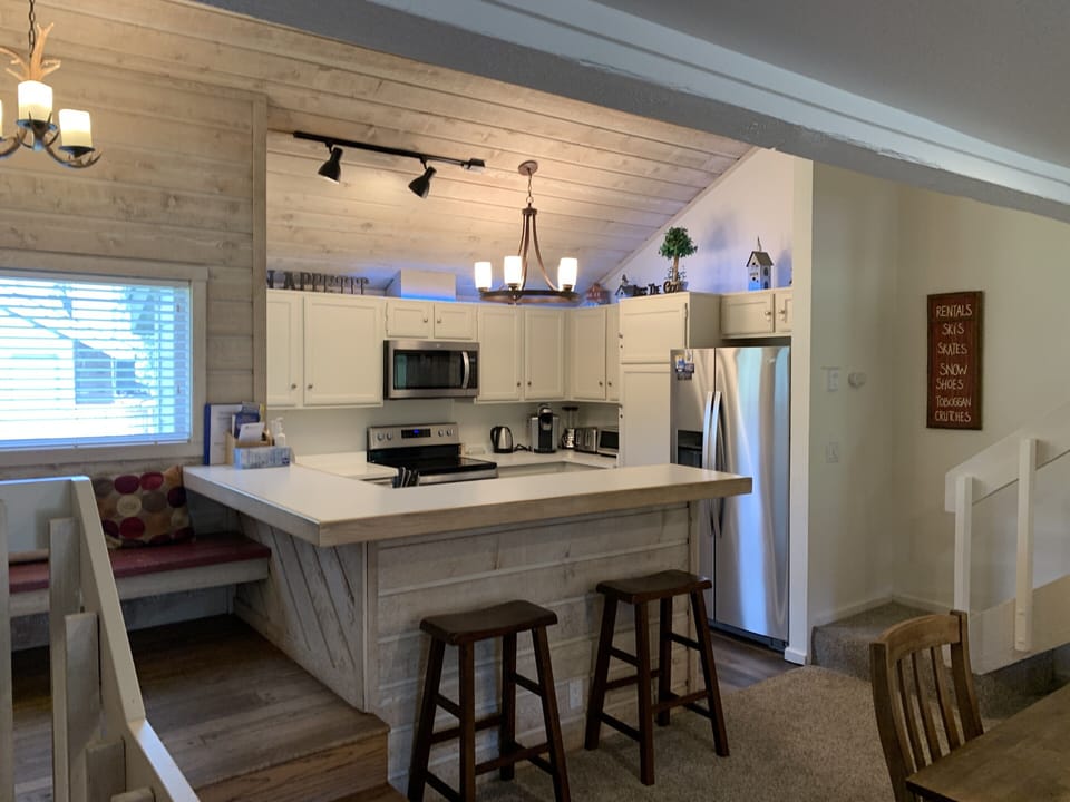 Kitchen with all new stainless steel Whirlpool appliances