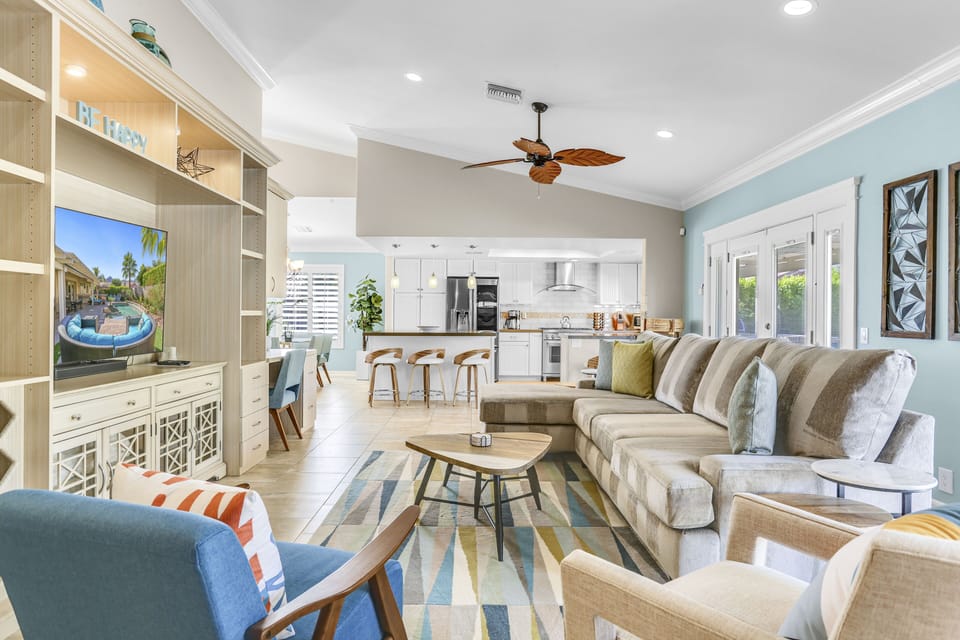 Living Room with Kitchen View