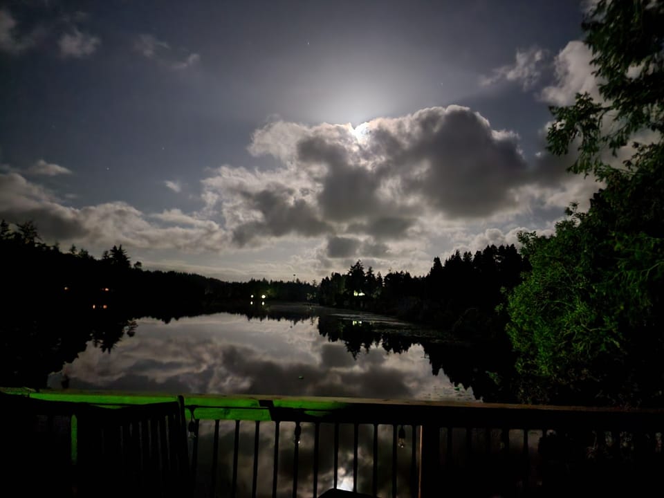 Moonlit nights create an amazing mirrored view