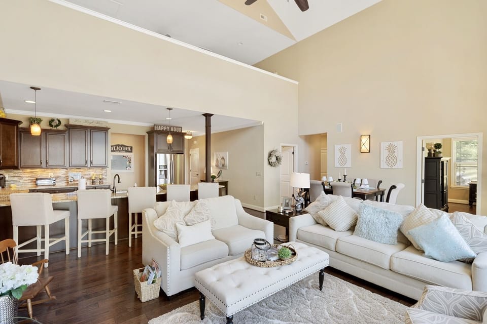 Great room with lots of seating and open to the gourmet kitchen