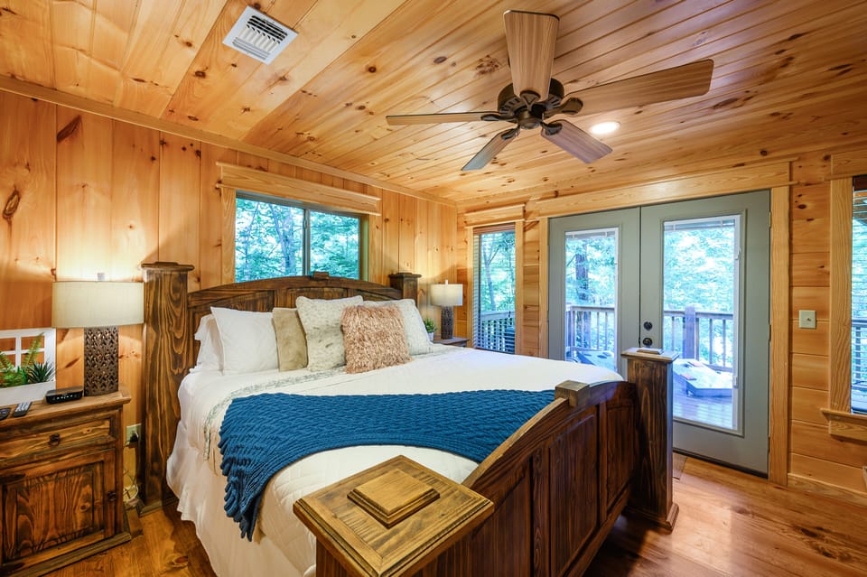 Beautiful King suite opens up to the deck