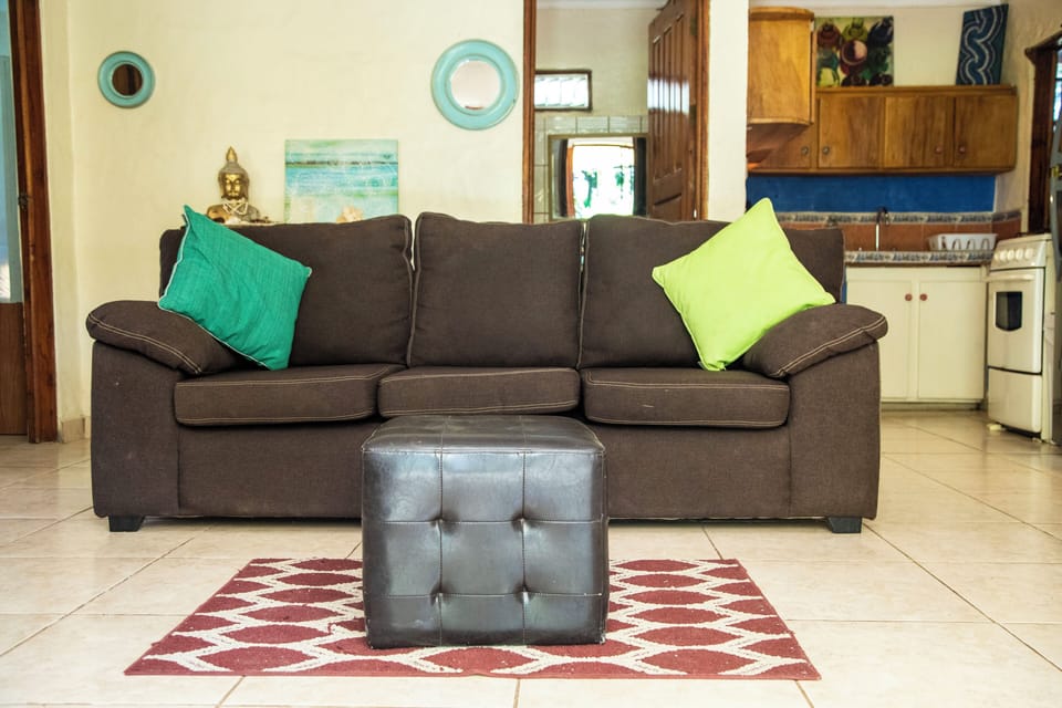 Welcoming living area with plush sofa
