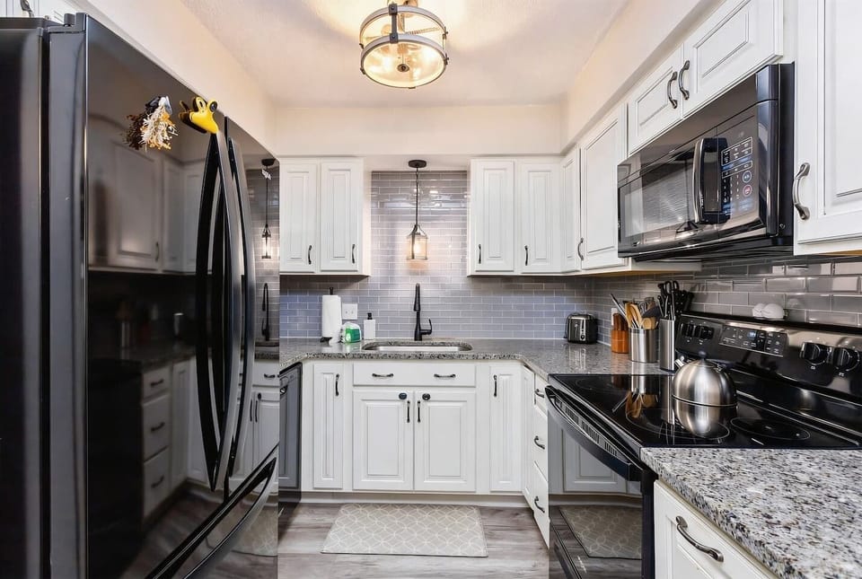Prepare meals in the fully equipped kitchen
