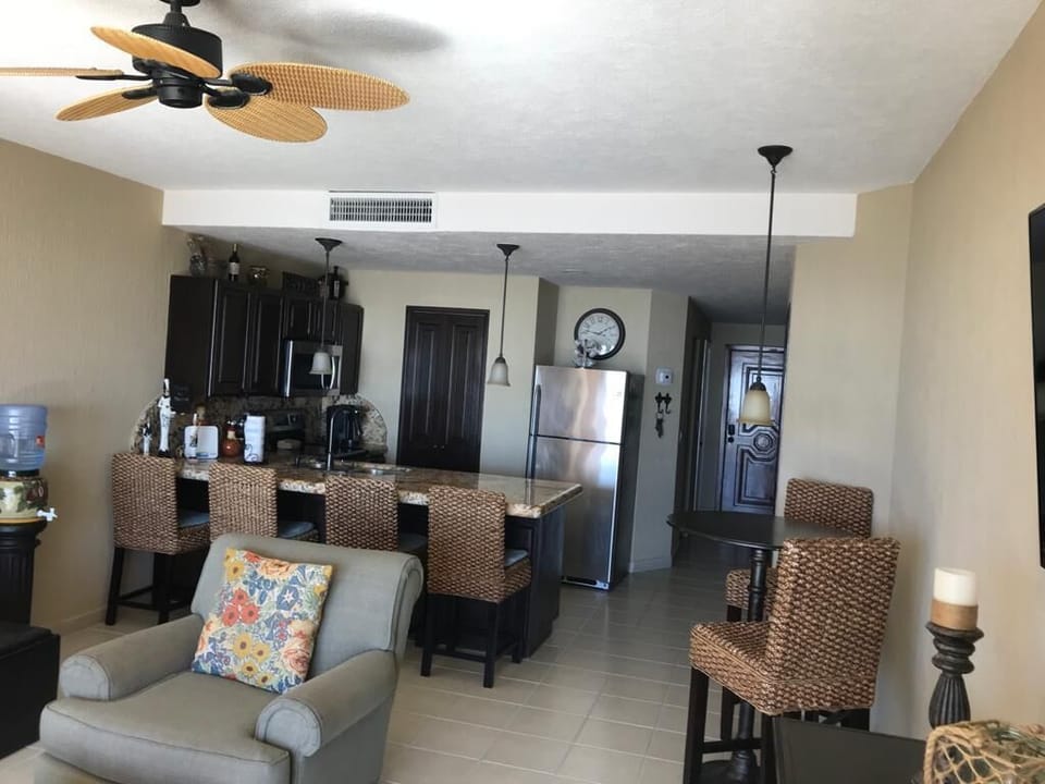 View into condo from balcony door