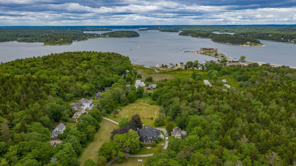 To our north the majestic Kennebec River, Atkins Bay, Fort Popham, Georgetown