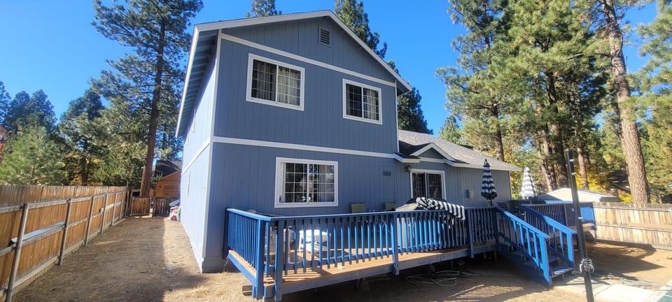 View of the rear of the home from the backyard