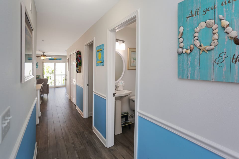 Main Floor Hallway with Half Bath