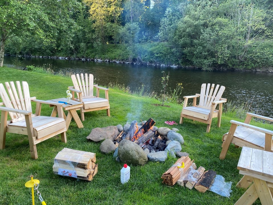 Peaceful seating around the campfire