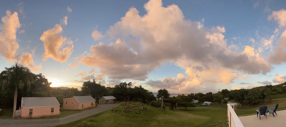 Sunset view of the property from your back patio. 