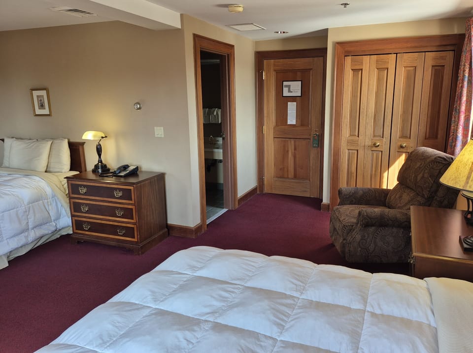 Standard Double Room, 2 Double Beds | Blackout drapes, iron/ironing board, free WiFi, bed sheets