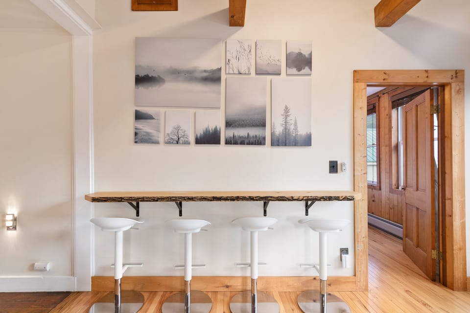 Live edge Bar Seating with different photo above