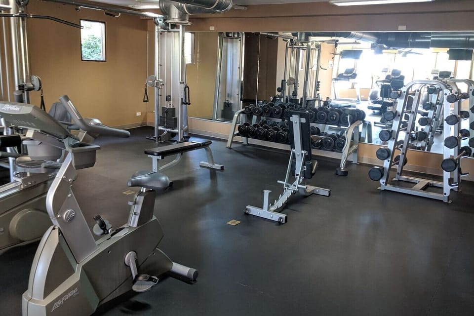 Fitness center open to guests.