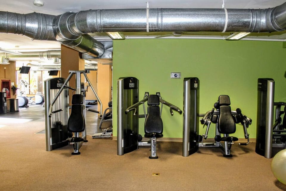 Fitness center open to guests.