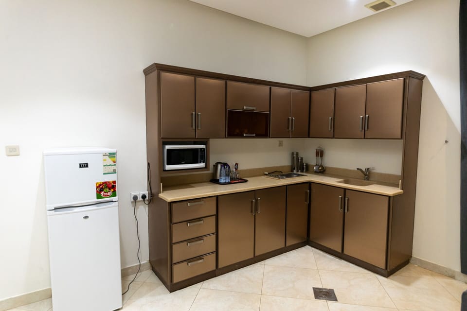 Fridge, electric kettle