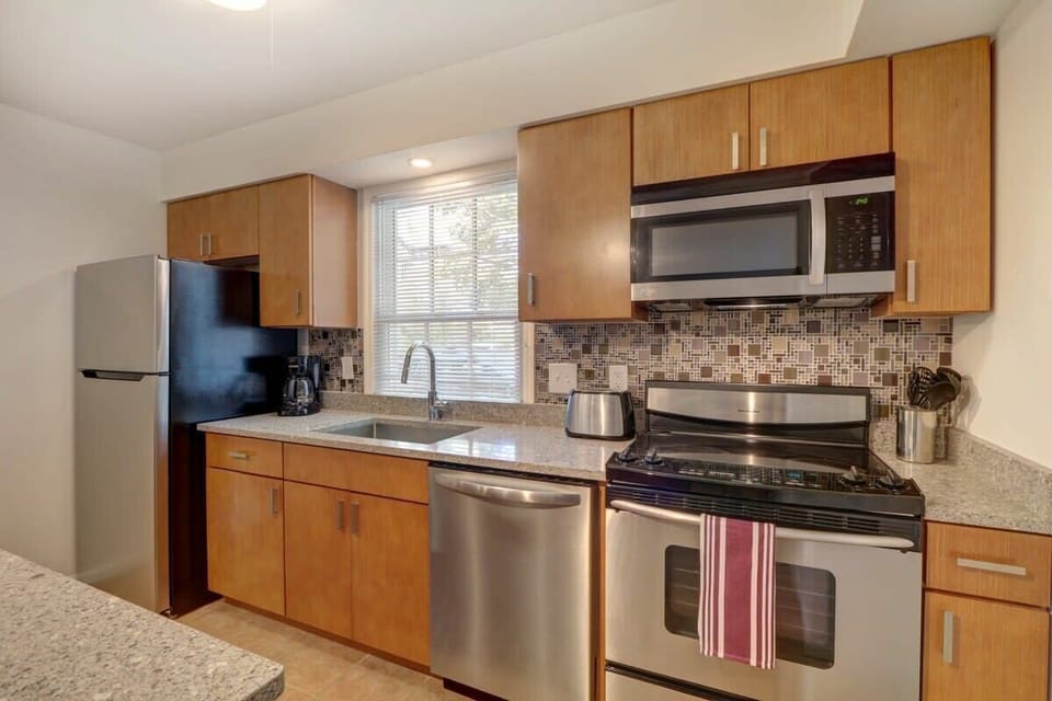 Large electric top stove and dishwasher