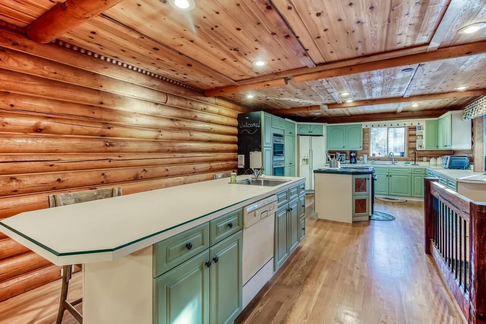 Large kitchen with double island