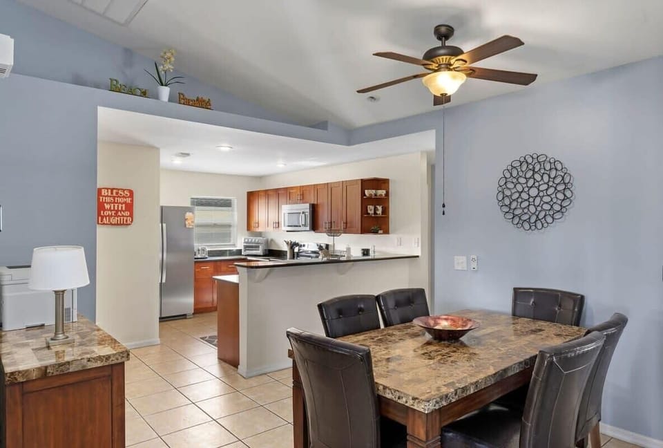Dining area with seating for up to six