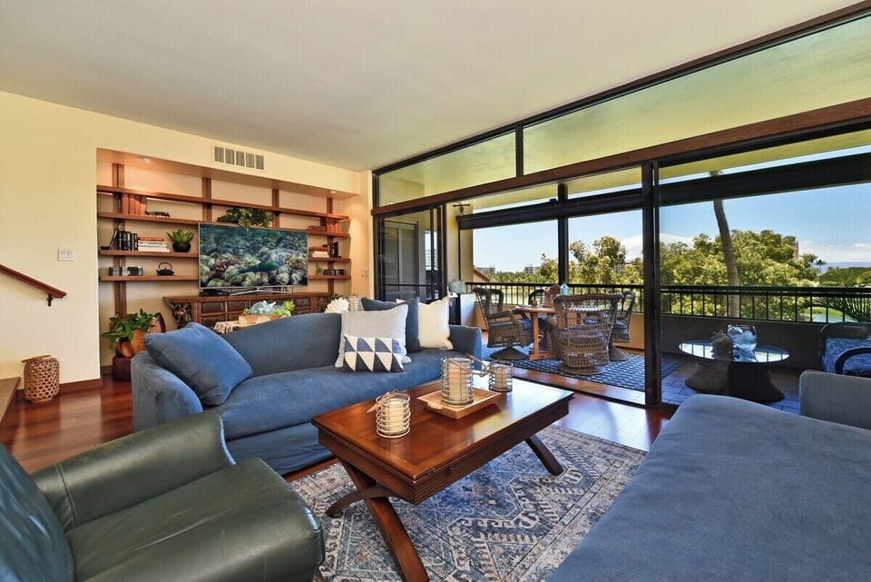 Enjoy seamless indoor-outdoor living with a spacious lounge that opens to a private lanai